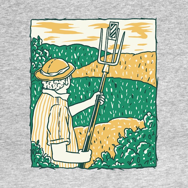 Farmer Selfie Stick // Funny Farmer Sketch by SLAG_Creative